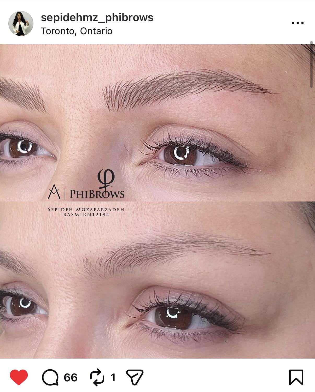 Soft brow detail result from Sepid Beauty Studio