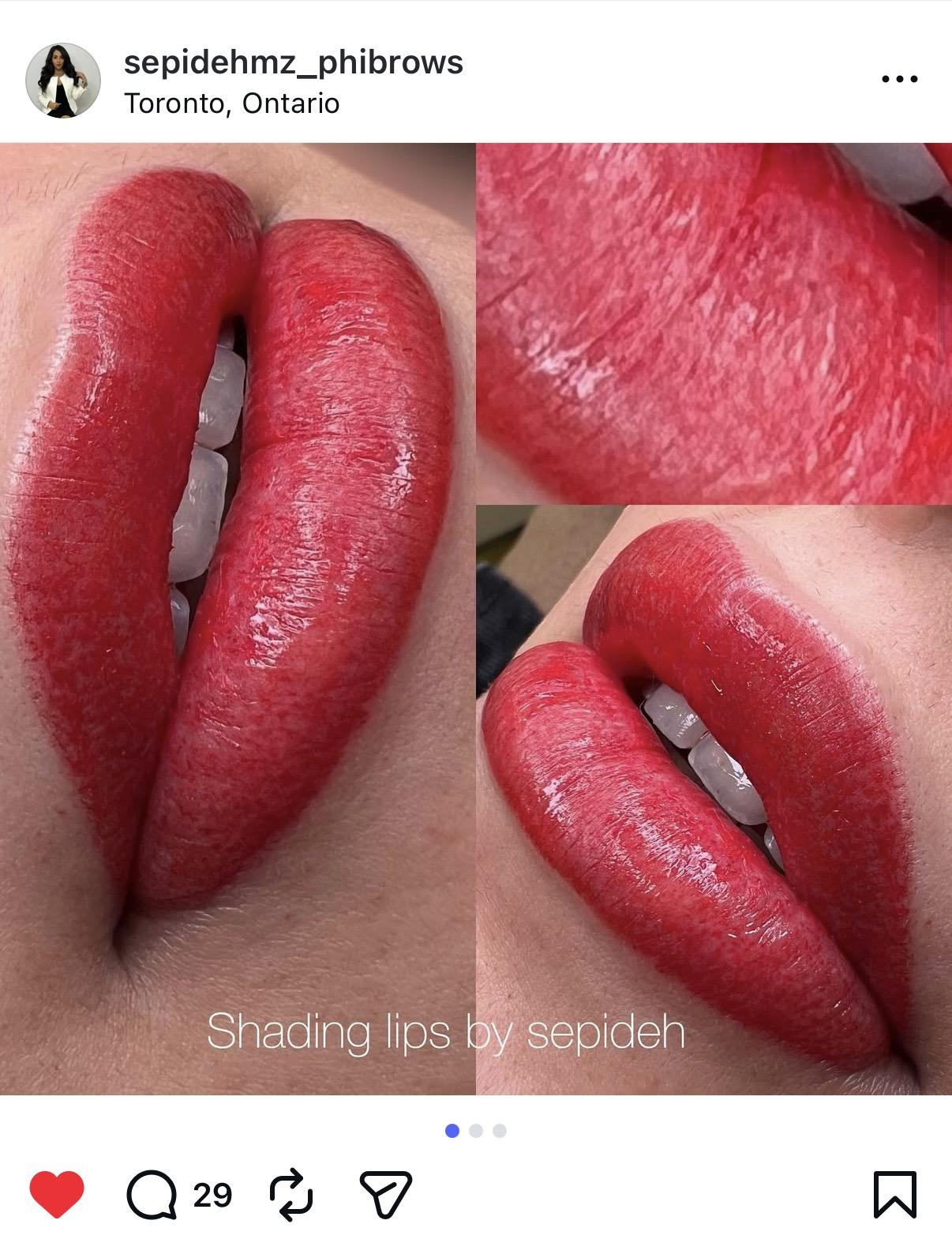 Lip blush result from Sepid Beauty Studio